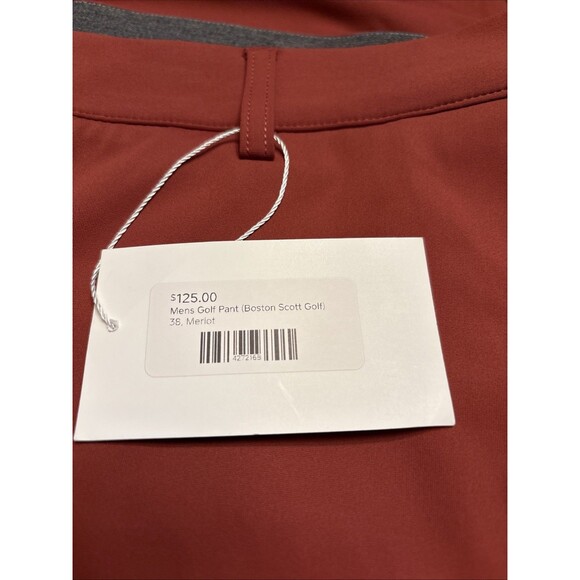 Boston Scott Men's Golf Tech Pants Merlot Size 38 X 33 NWT - Picture 8 of 9